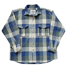 Load image into Gallery viewer, Vintage 1990s Men&#39;s International News Green and Blue Plaid Cotton Jacket / Shirt | Extra-Large
