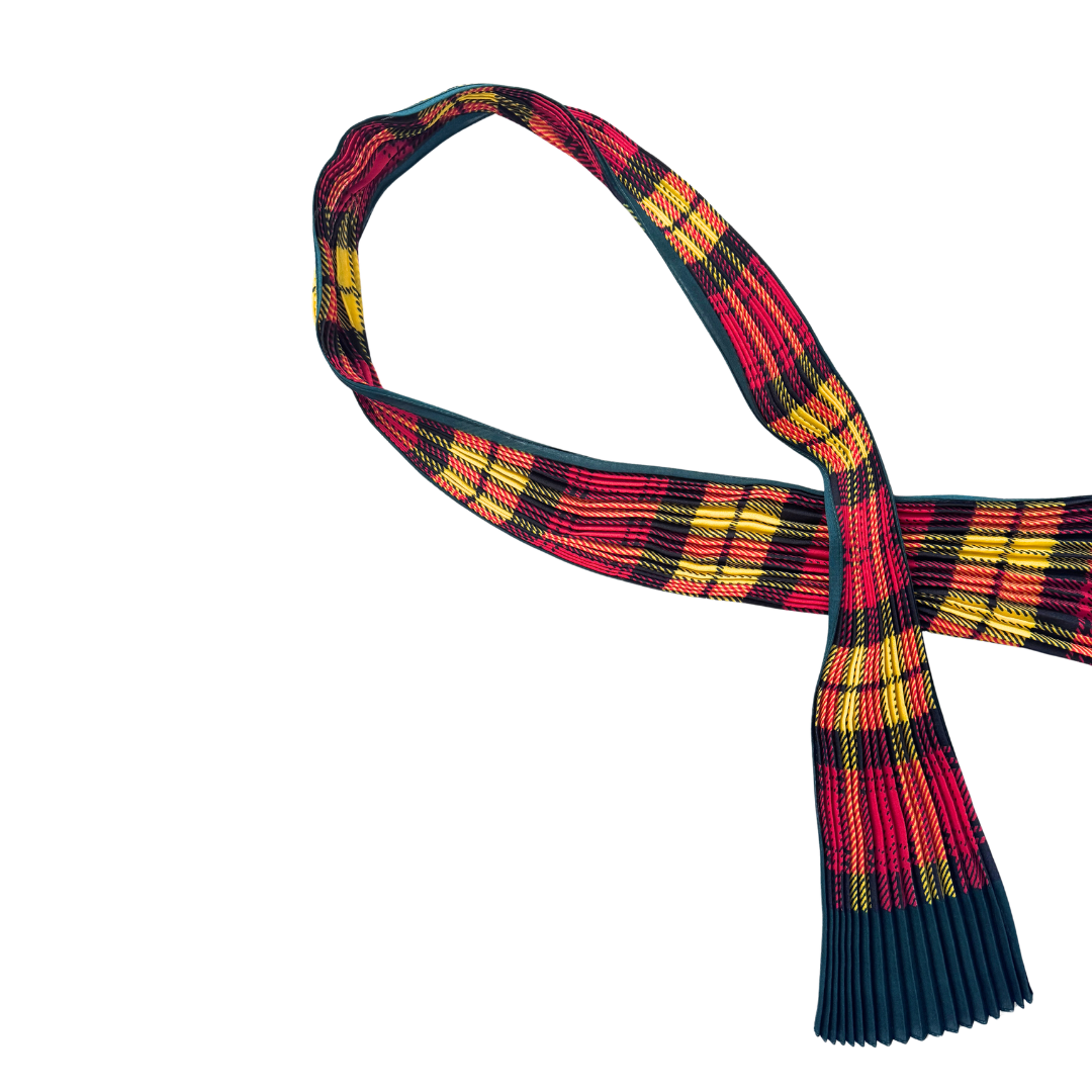 Accordion Plaid Scarf / Belt