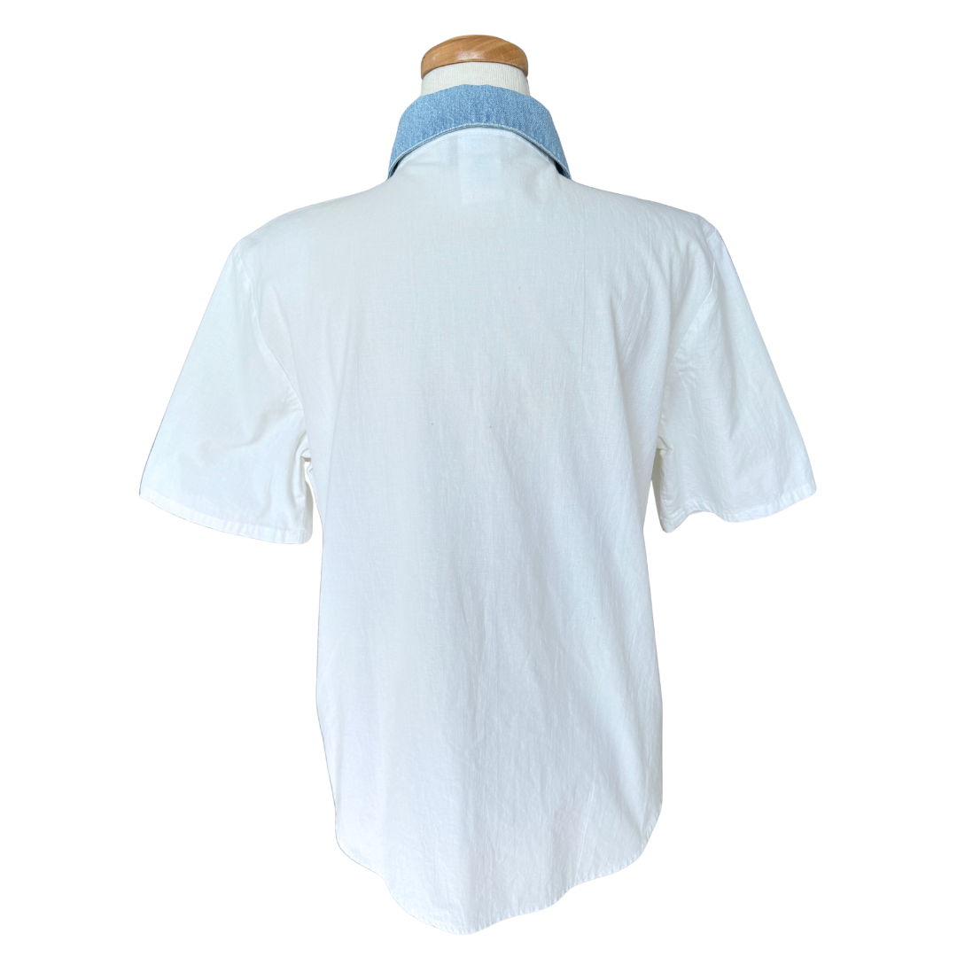 City Girl Sport Cotton and Denim Blouse | Large