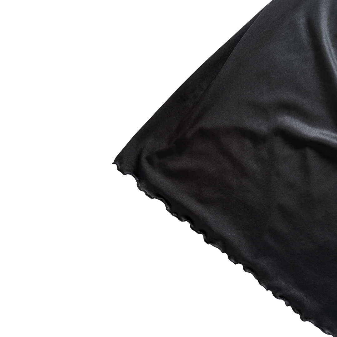 Van Roalte Black Satin and Lace Maxi Slip Dress | Medium