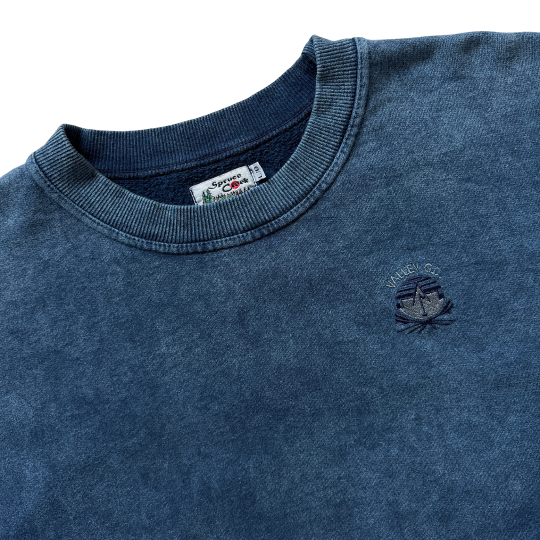 Valley Golf Club Marled Blue Crewneck Sweatshirt | Large