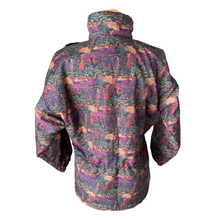 Load image into Gallery viewer, Purple and Green Abstract Print Fall / Winter Jacket | Small-Medium
