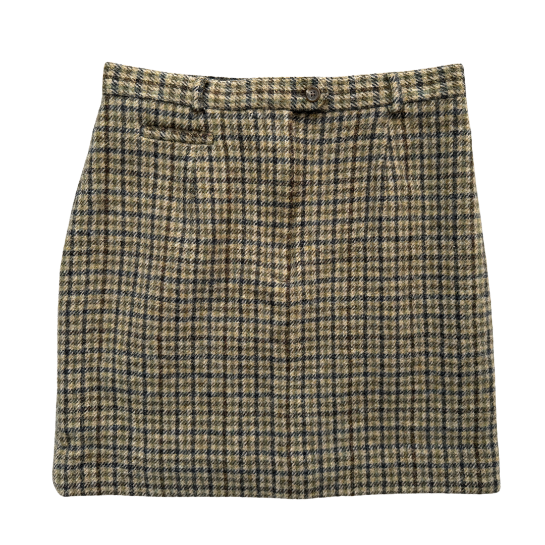 Vintage Y2K Ralph Lauren Wool Houndstooth Mini Skirt | Medium (10)