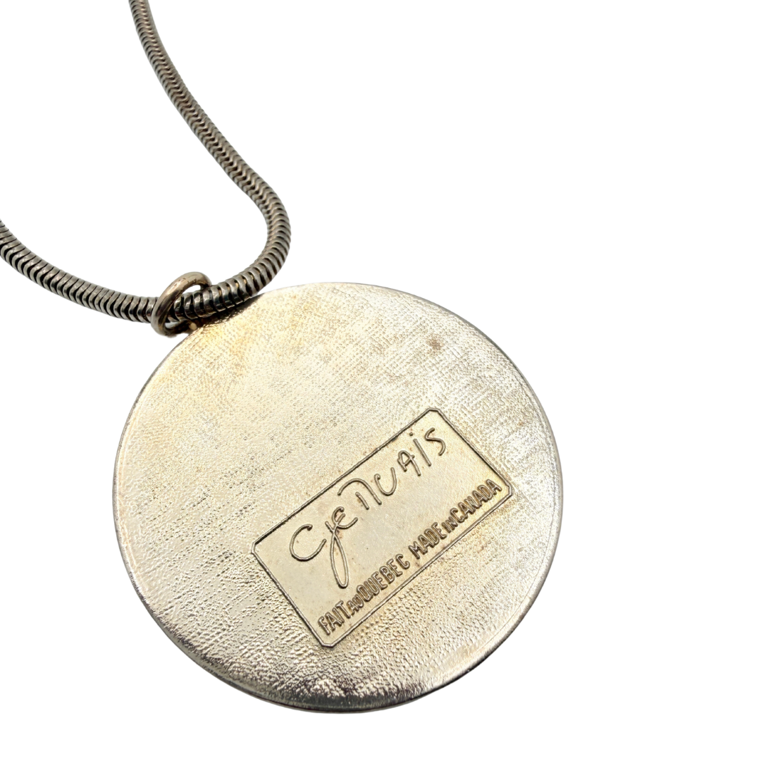 1970s Robert Gervais Modernist Enamel Pendant Necklace