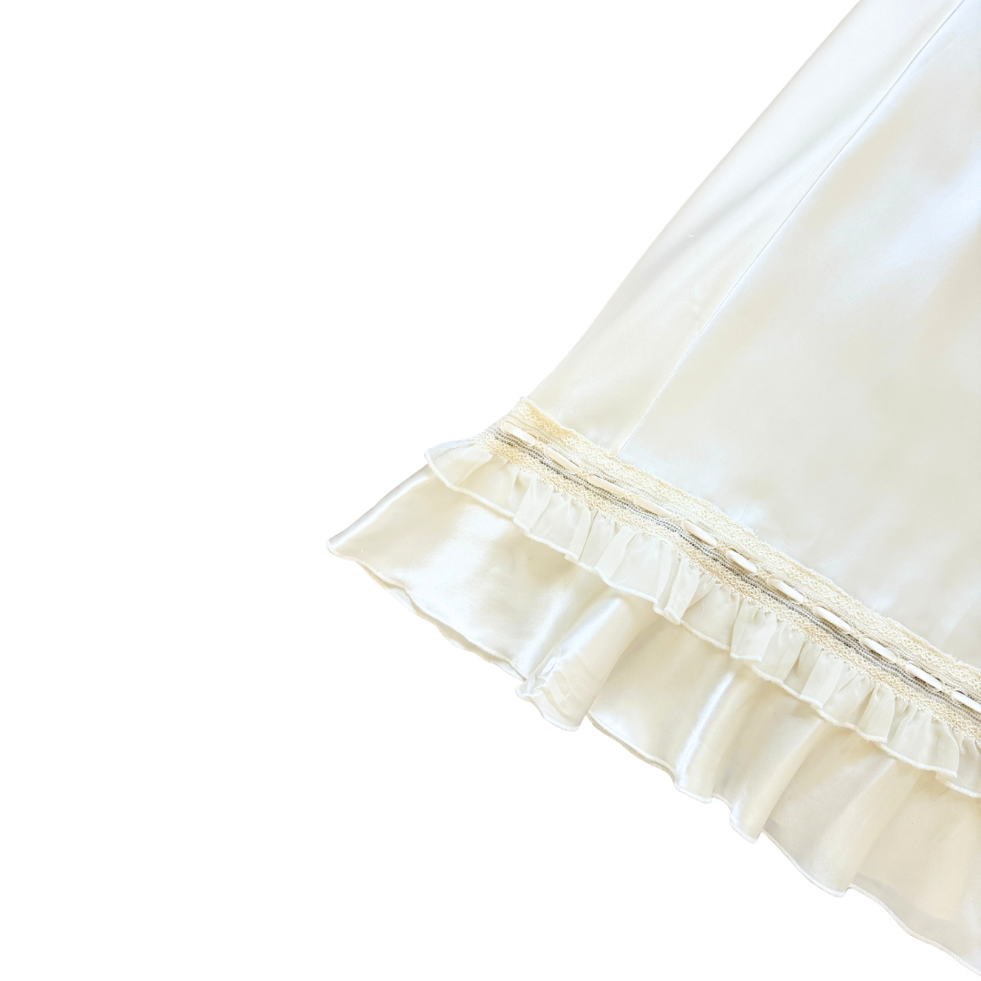 Satin and Lace Slip Skirt | Medium