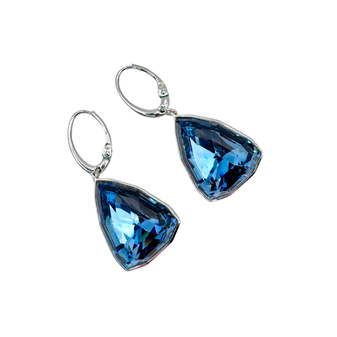 Swarovski Virtuous Blue Crystal Pendant Necklace and Earring Set