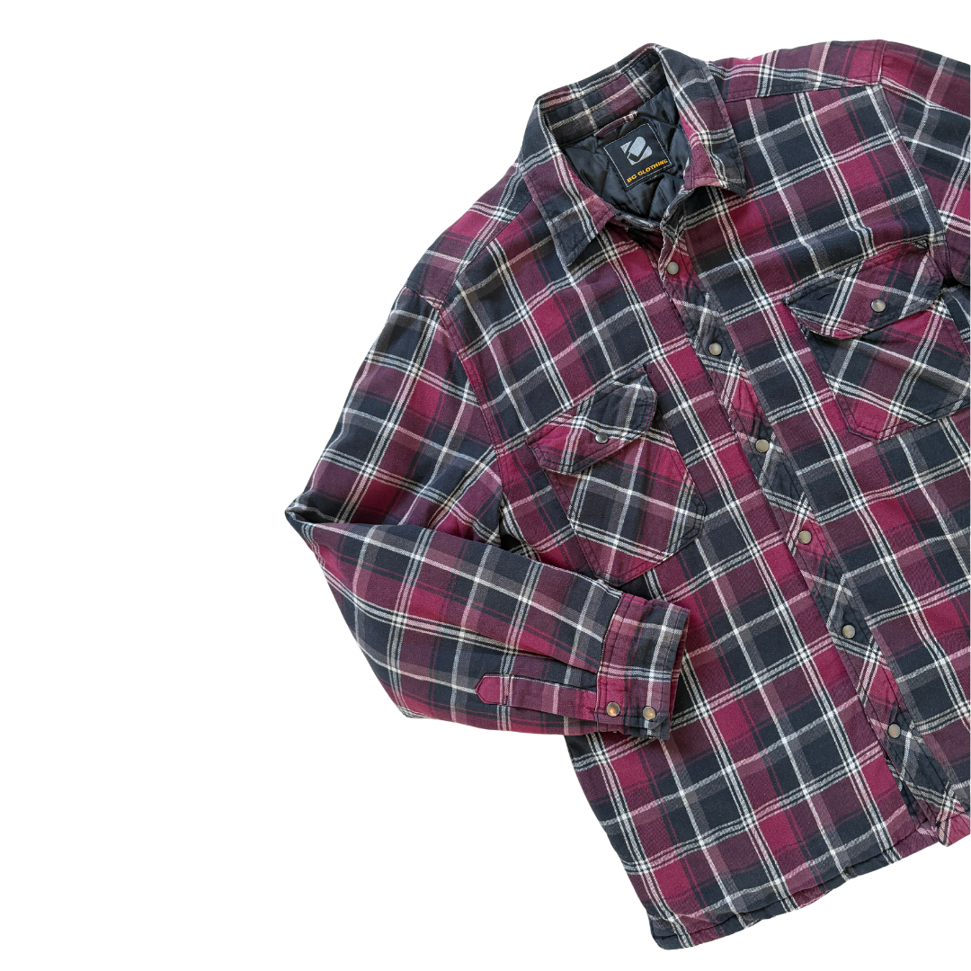Men's BC Clothing Quilted Plaid Flannel Jacket | Large