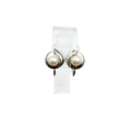 Vintage 50s Marvel Cultured Peal and Hand Engraved Sterling Silver Screw-Back Earrings