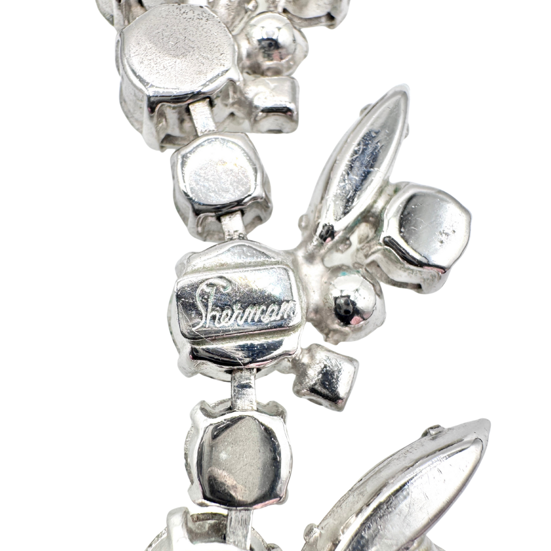 Vintage Sherman Ornate Crystal Necklace and Earring Set | 1950s-1960s