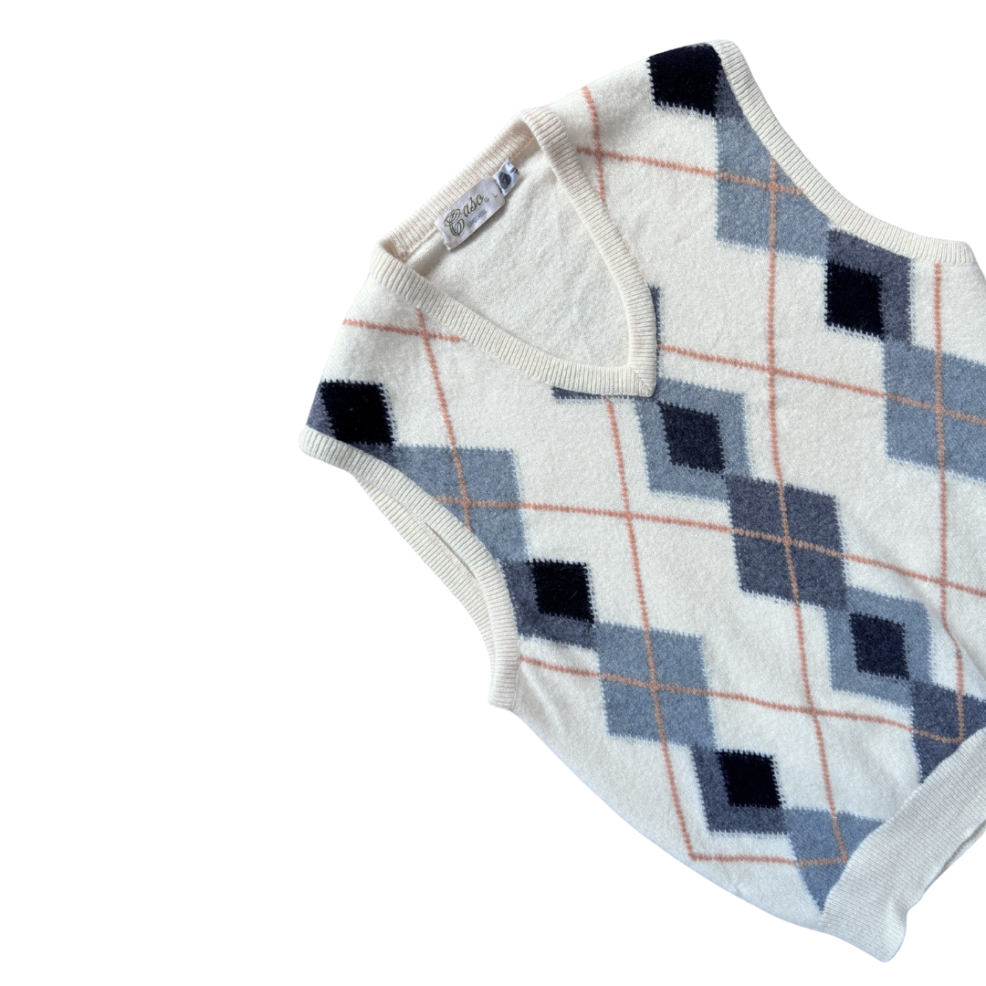 Caso Argyle Lambswool Sweater Vest | Medium