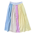 Vintage 70s Michel Pastel Plaid Button Front Maxi Skirt | Extra-Small
