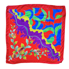 Load image into Gallery viewer, Vintage Rainbow Floral Square Scarf
