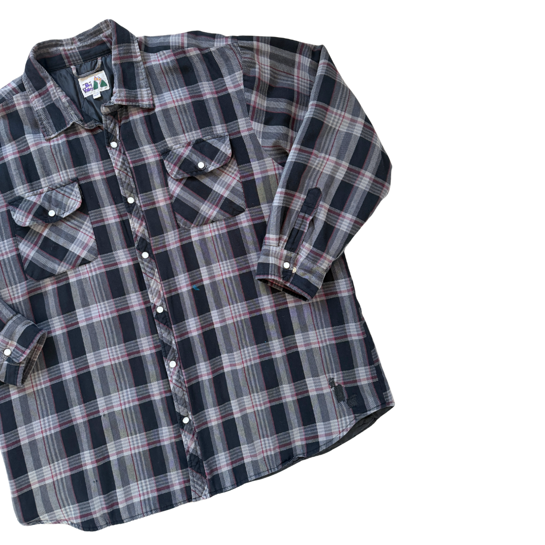Men's Big Valley Distressed Quilted Flannel Plaid Jacket | 2XL