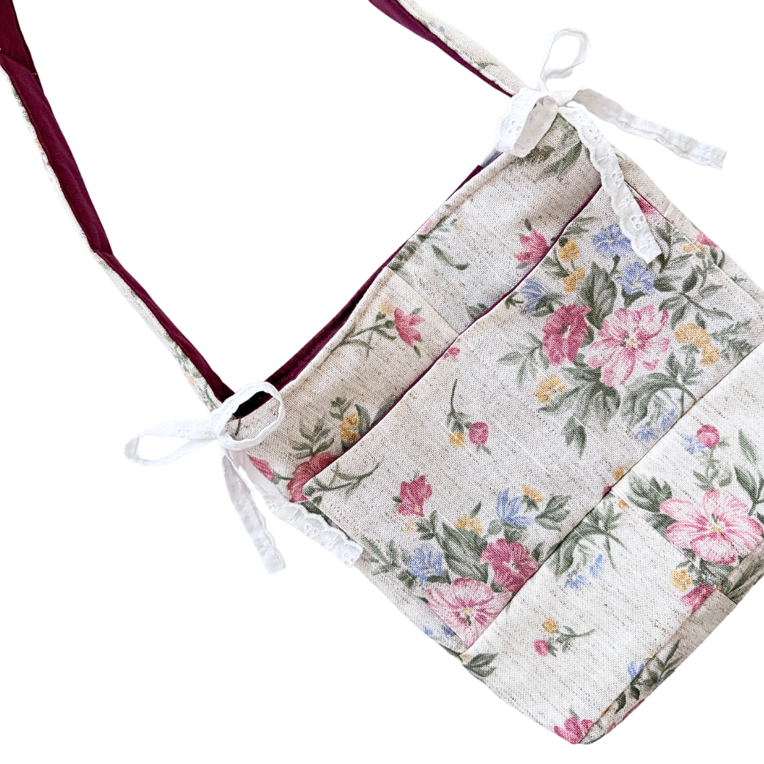 Recycled Light Floral Bow Purse