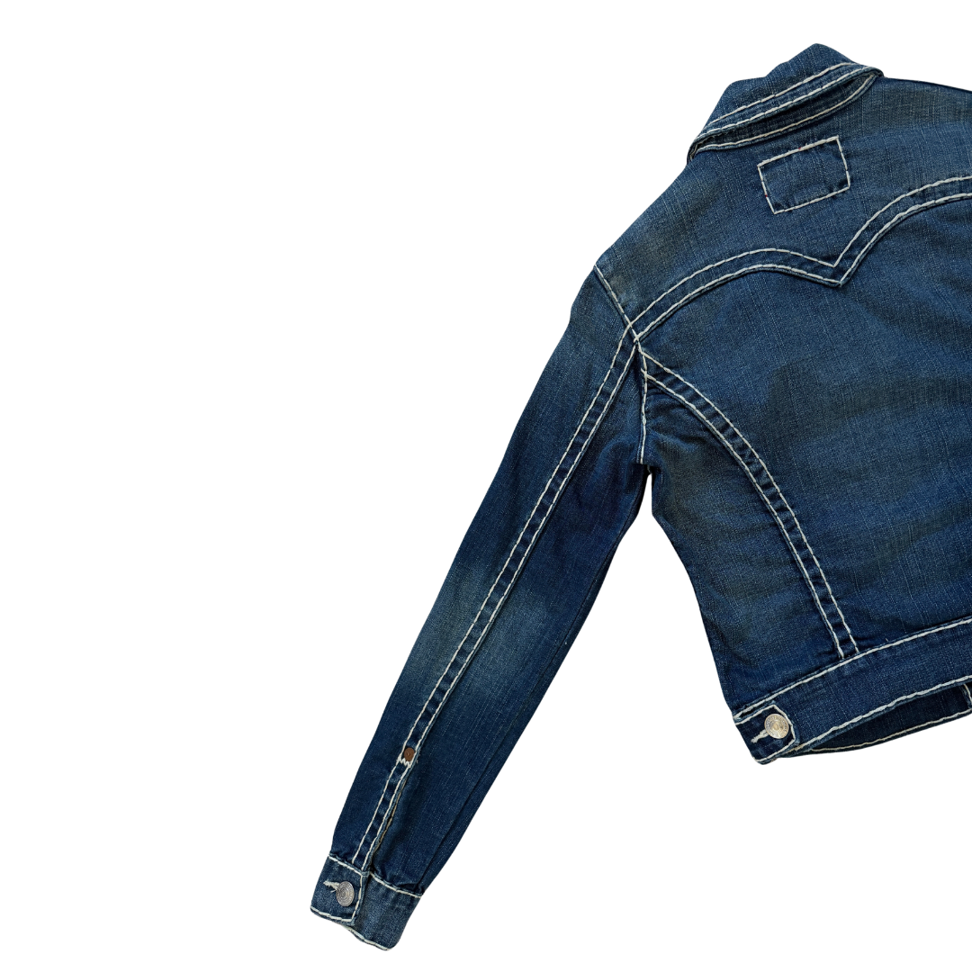 True Religion Emily Super T Bold Stitch Denim Jacket | Small