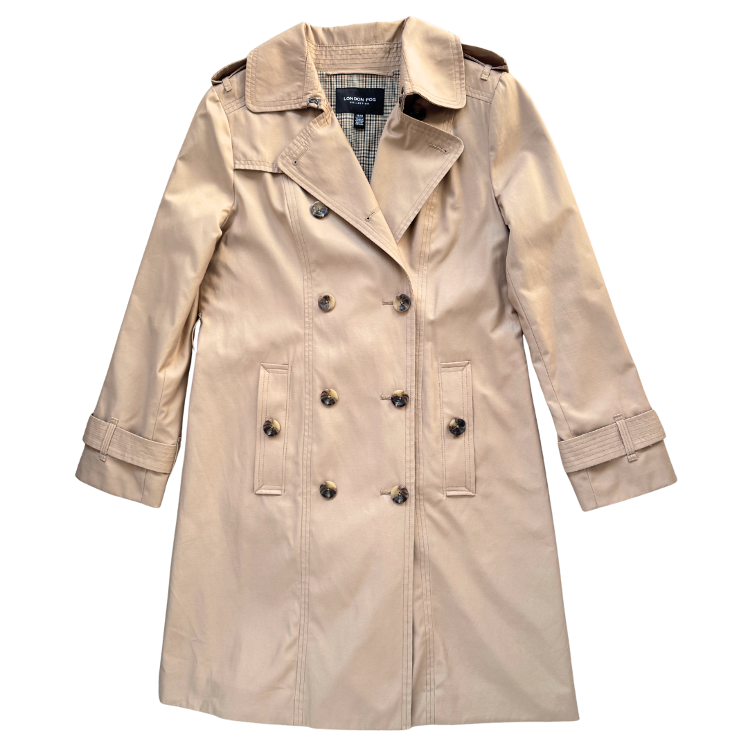 London Fog Khaki Trench Coat - Medium