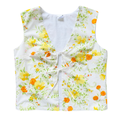 Recycled Orange and Yellow Floral Tie-Front Vest | Large
