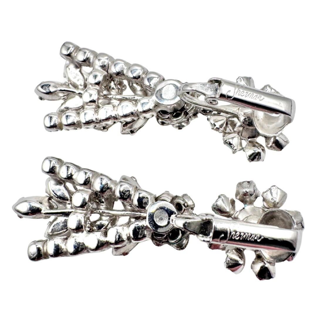 Vintage Sherman Ornate Crystal Necklace and Earring Set | 1950s-1960s