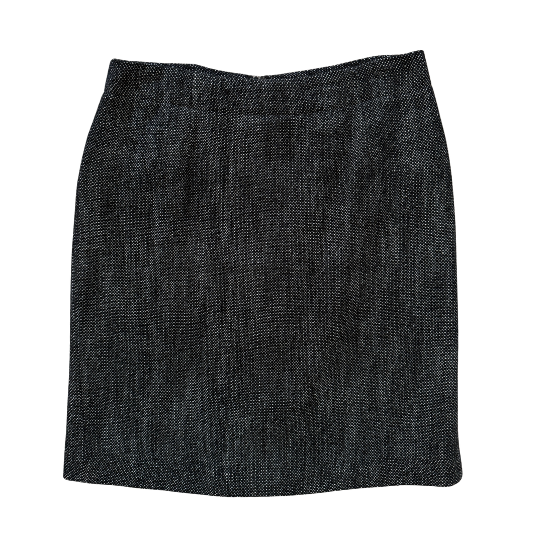 Y2K Banana Republic Dark Grey Check Print Skirt | 6 (Medium)
