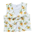 Recycled Orange Floral Tie-Front Vest | Medium