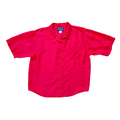 Vintage 80s H.E.R. Bright Pink Short Sleeve Silk Blouse | Large