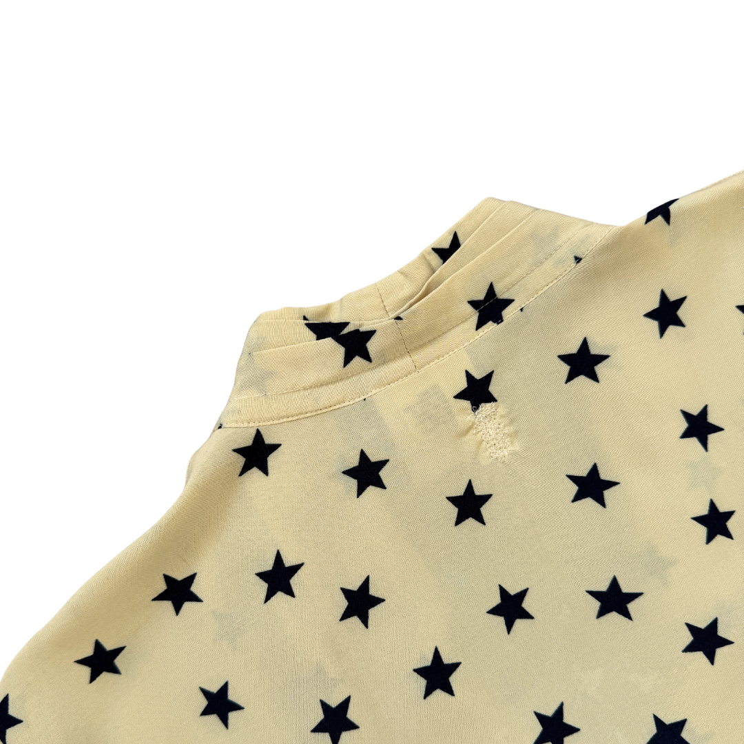 Mondi Yellow Crossover Blouse with Navy Stars | Medium