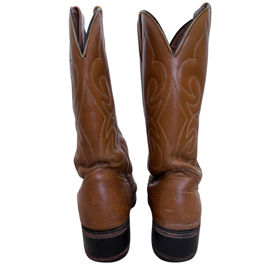 Neolite Tan Embroidered Cowboy Boots | Men's 6/12 - Women's 8