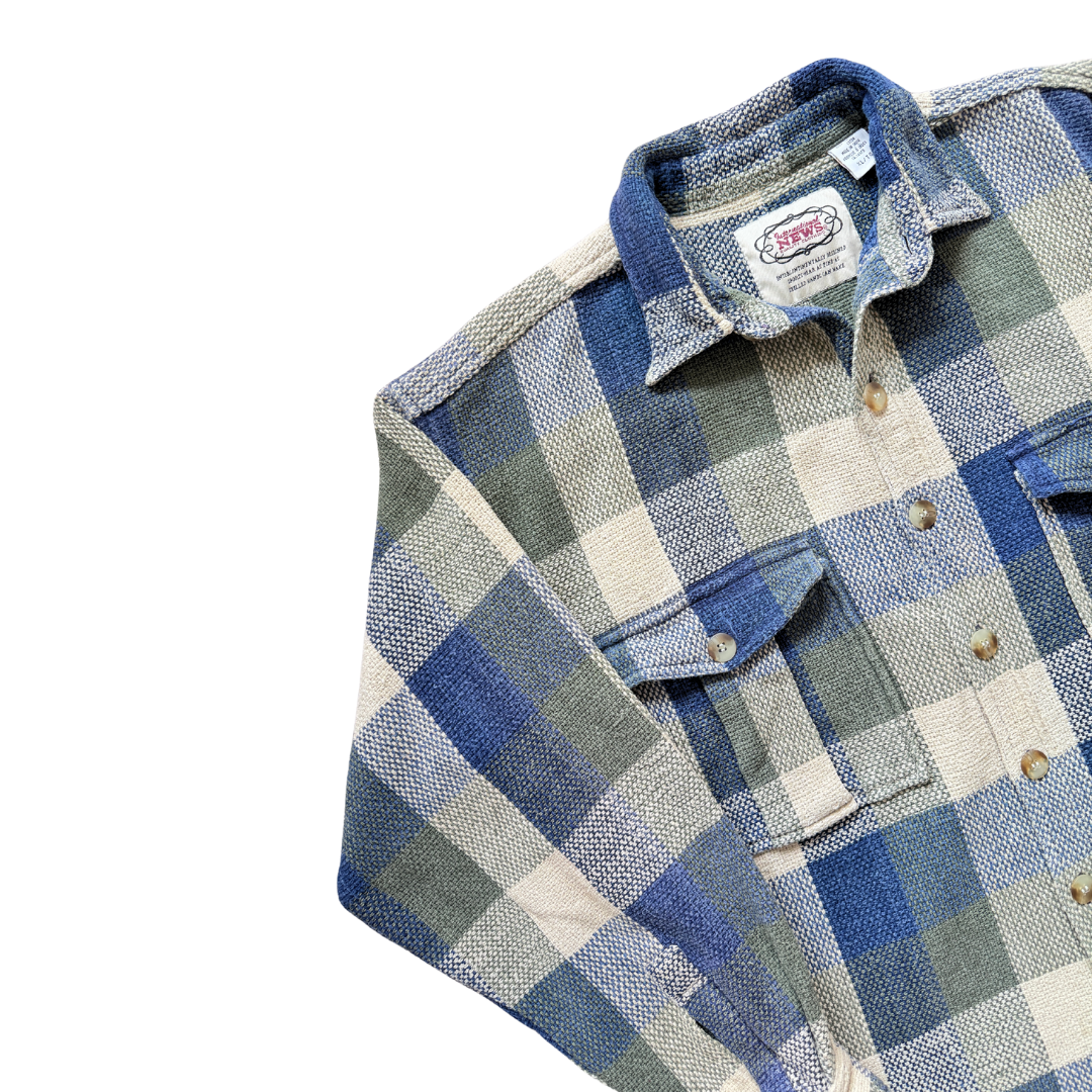 Men's International News Plaid Cotton Jacket / Shirt | Extra-Large