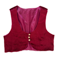 Vintage 70s Burgundy Velvet Cropped Vest | Extra-Small