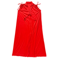 Vintage 70s-80s Red Collared Tie-Shoulder Maxi Dress | Large / Extra-Large