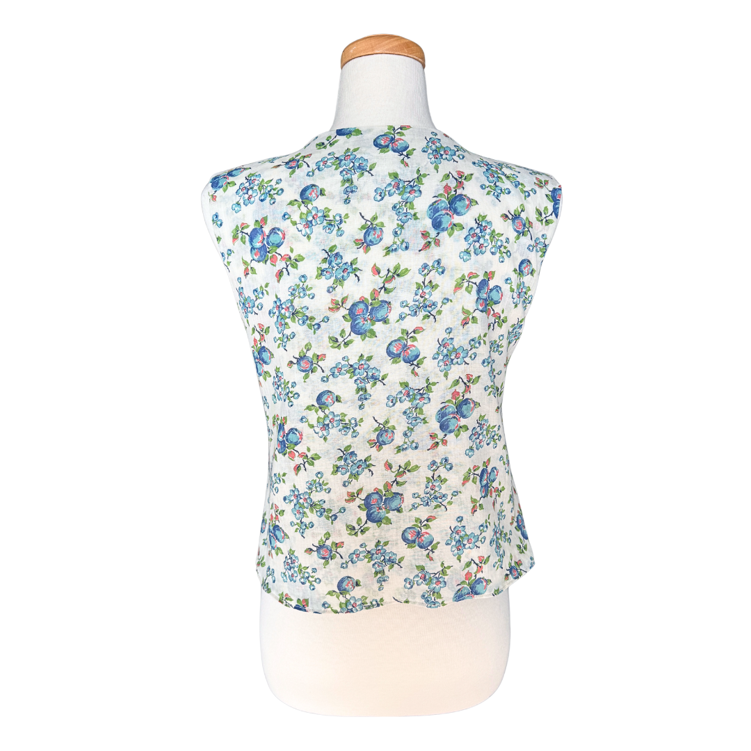 Recycled Berries and Blooms Tie-Front Vest | Medium