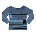 Vintage 90s-Y2K Putorti Blue Patchknit Sweater | Small - Medium