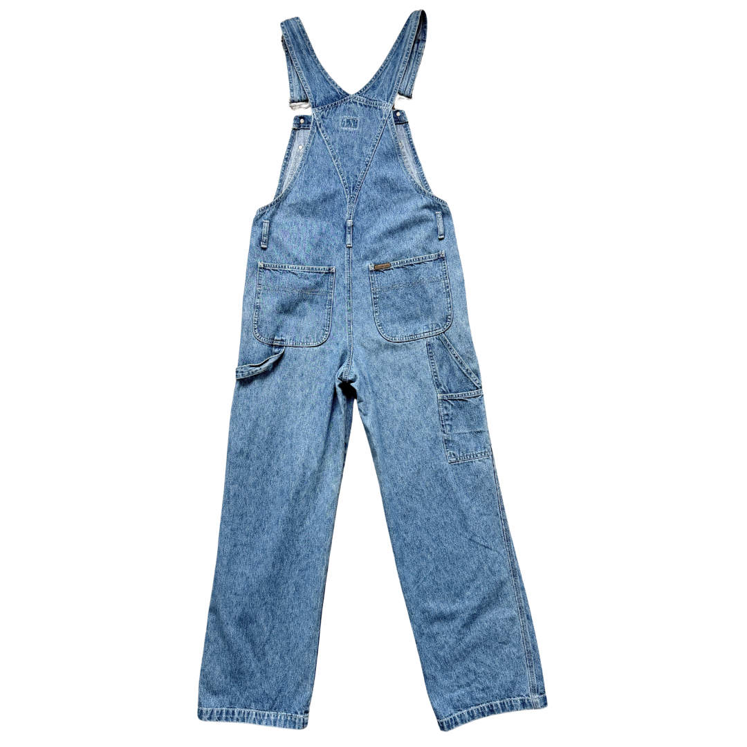90s Calvin Klein Light Wash Cargo Overalls | Small