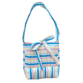 Recycled Quilted Stripes Purse (White, Red, Yellow and Blue)