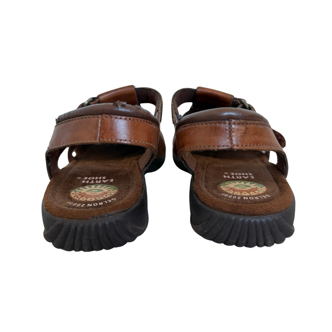 Earth Shoe Brown Leather Fisherman's Sandals | 8