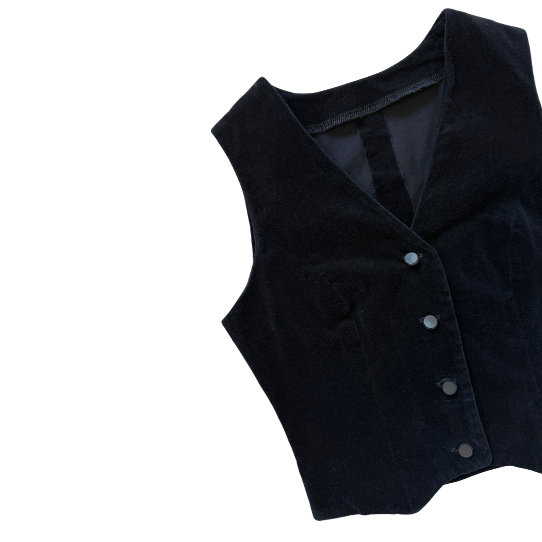 Black Velvet Vest | Extra-Small