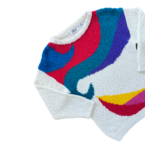 Alicia Rainbow Printed Sweater | Small-Medium