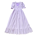 Vintage 70s Lilac Fancy Ruffled Floral Eyelet Dress | Small