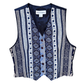 Vintage 1980s - 1990s Norton McNaughton Blue Graphic Vest - Medium