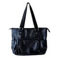 Vintage 1990s Jessica Genuine Black Leather Shoulder Bag / Purse