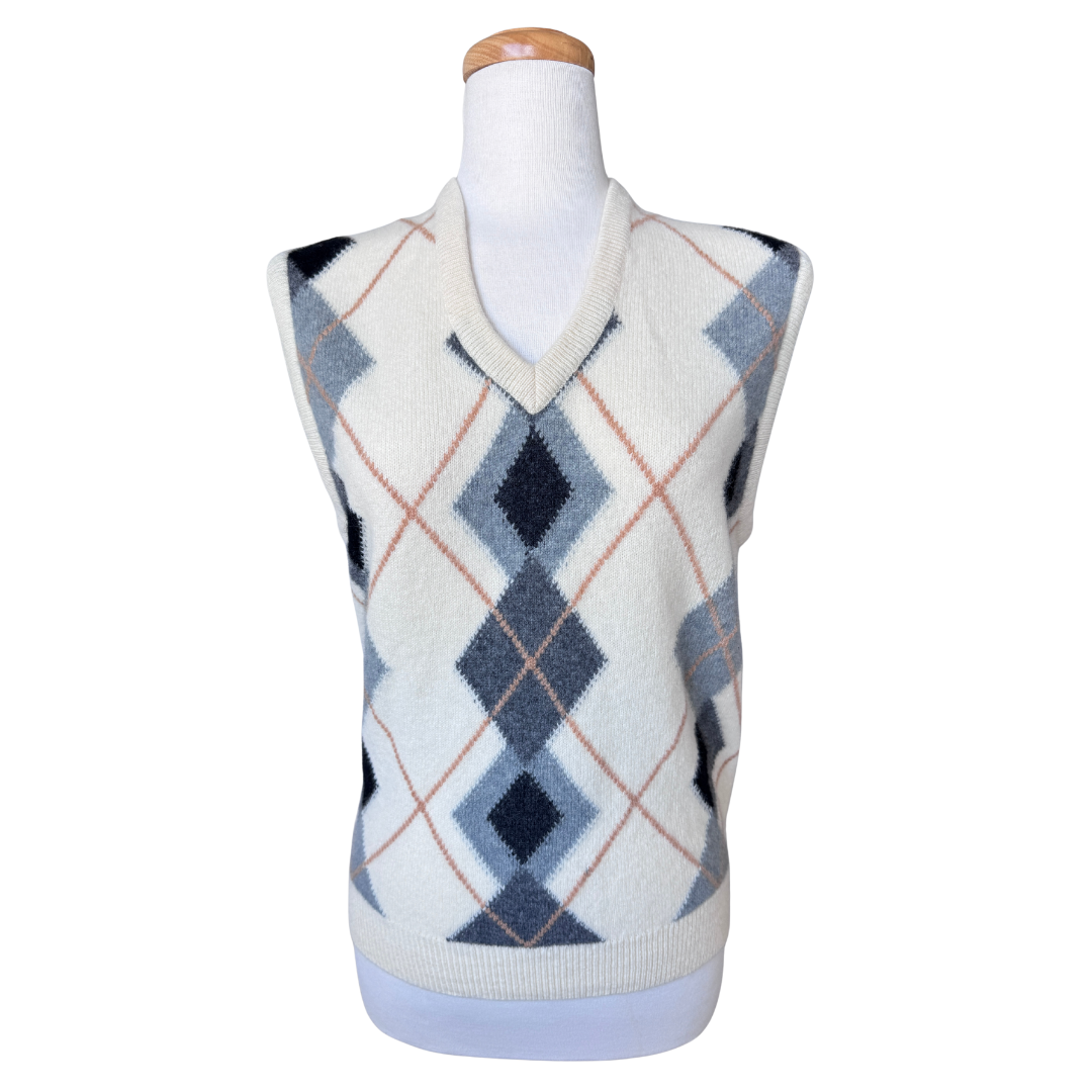 Caso Argyle Lambswool Sweater Vest | Medium