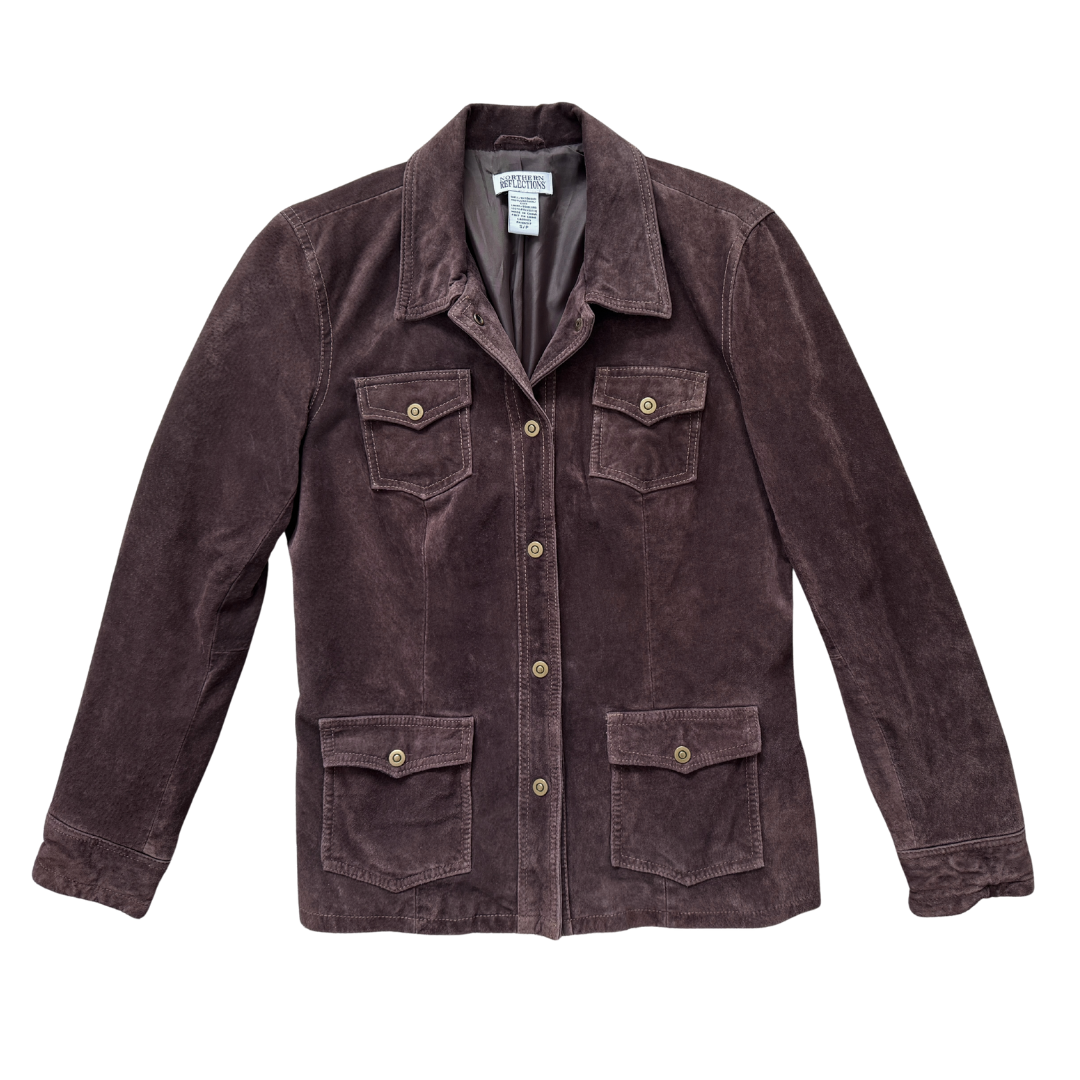 Vintage 1990s Northern Reflections Brown Suede Jacket | Small