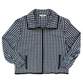 Vintage 1990s Cleo Petites Black and White Gingham Jacket | Medium
