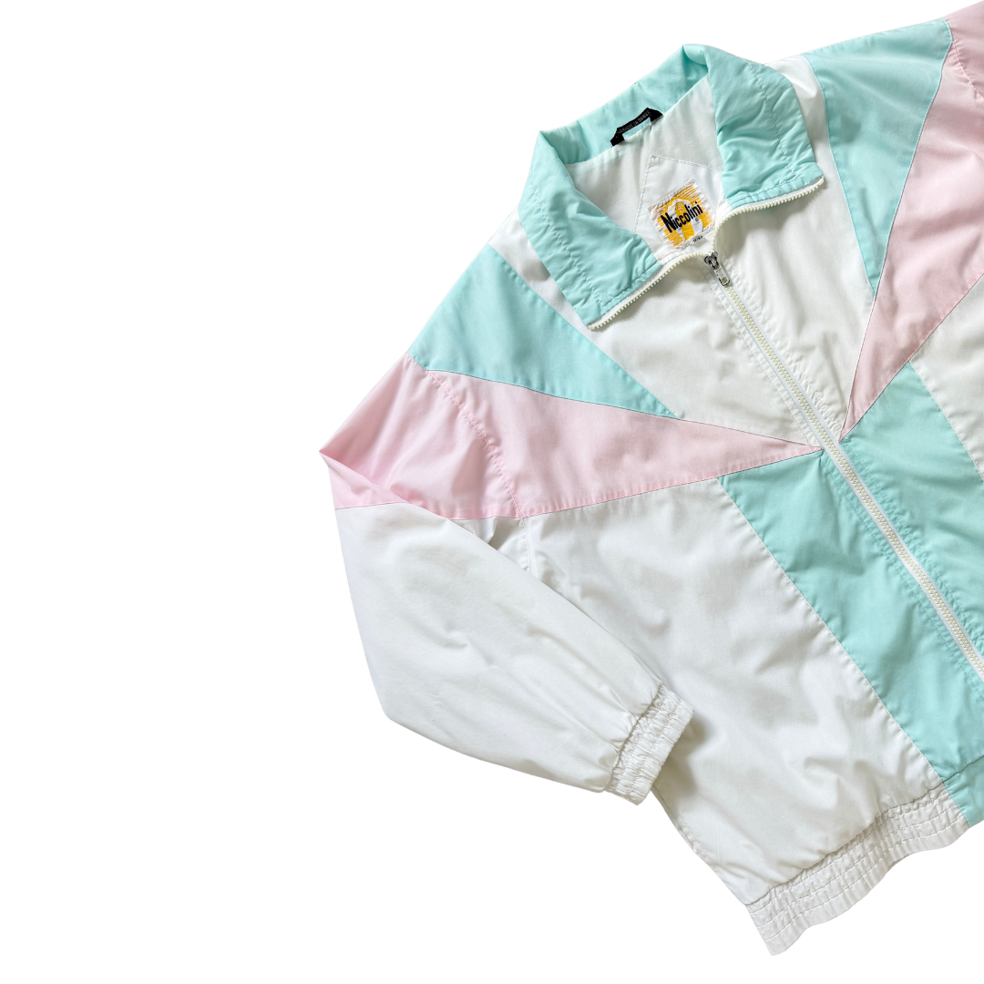 Niccolini Pink and Blue Pastel Windbreaker | Extra-Large / 2X