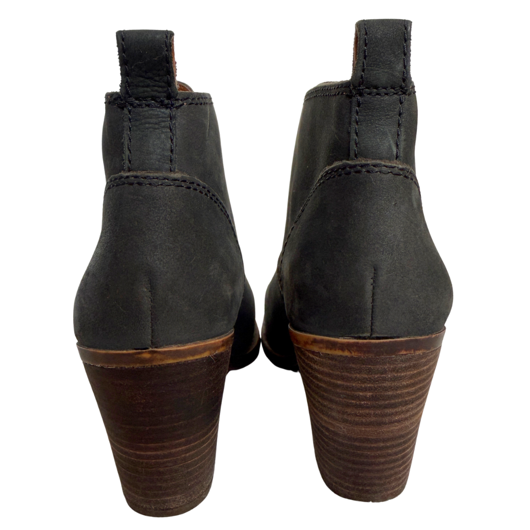 Lucky Brand Distressed Black Leather Ankle Boots | 6M