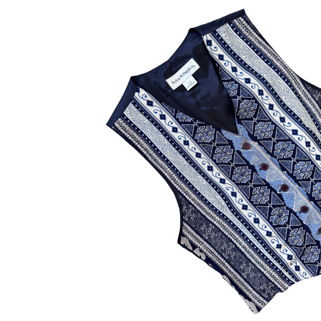 Norton McNaughton Blue Graphic Vest | Medium