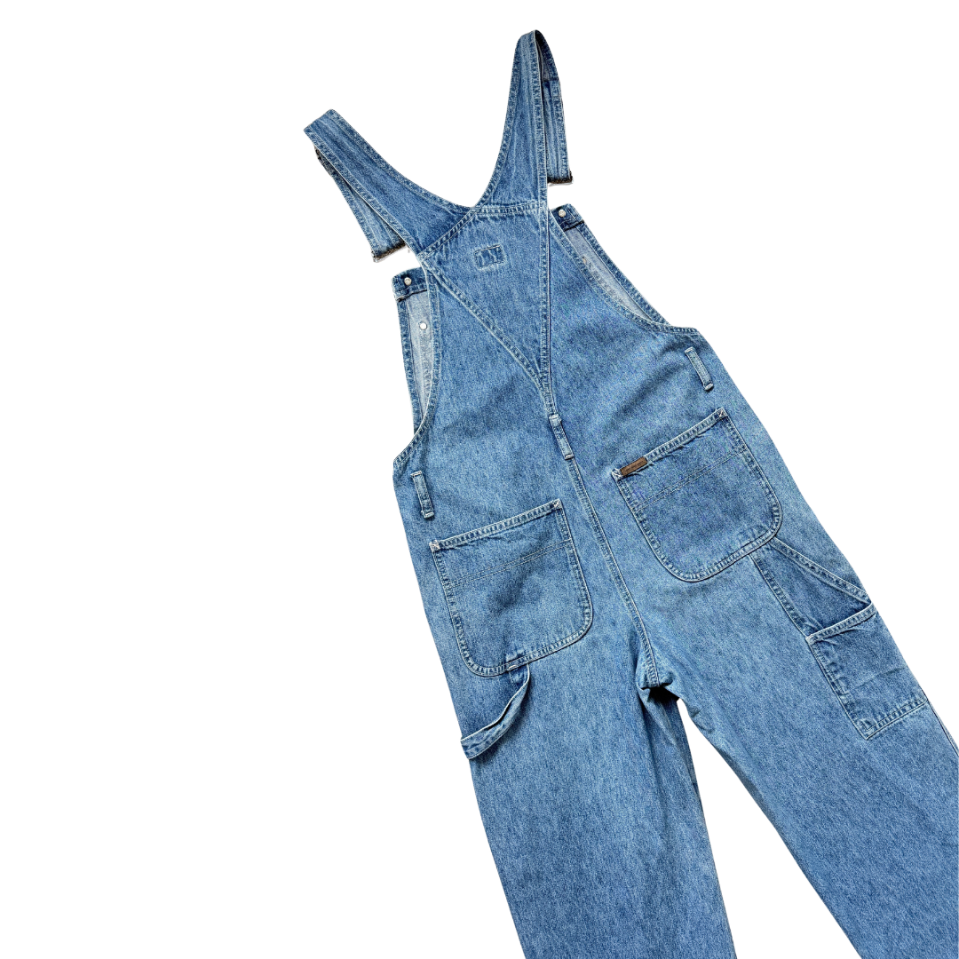 90s Calvin Klein Light Wash Cargo Overalls | Small