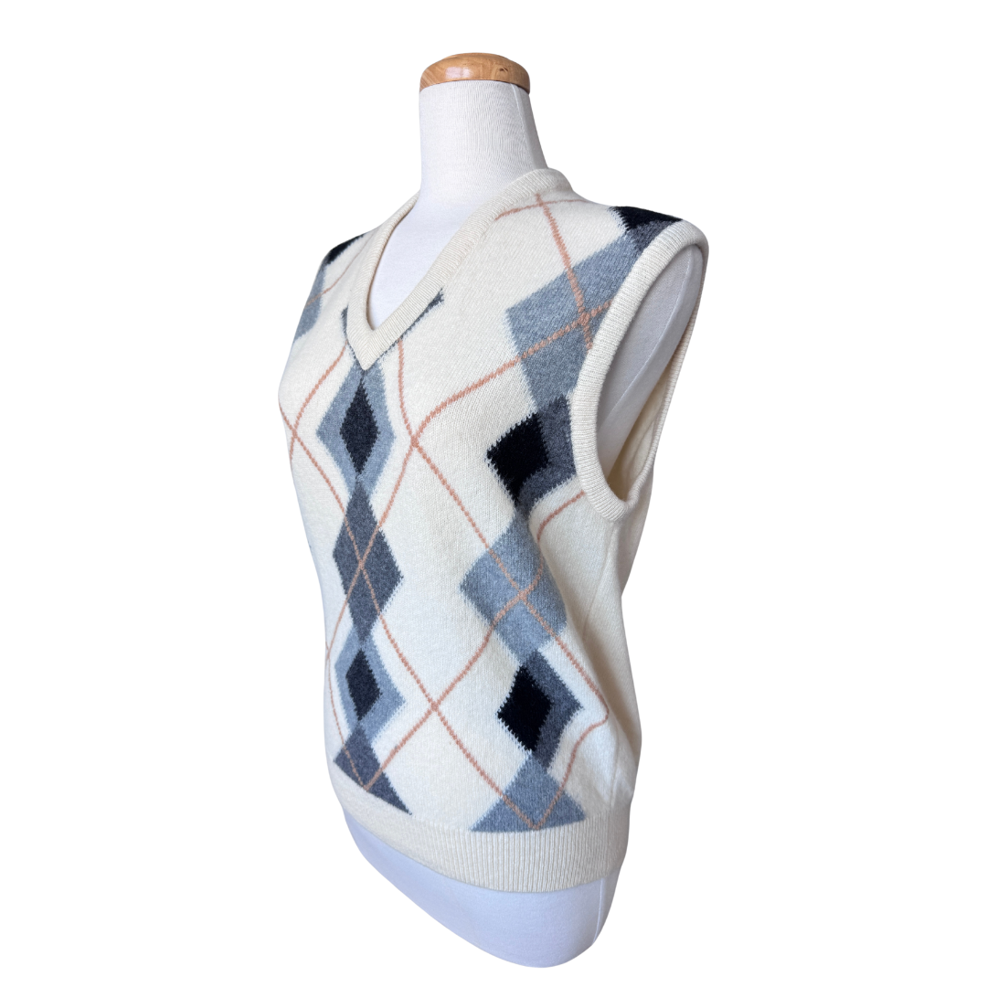 Caso Argyle Lambswool Sweater Vest | Medium