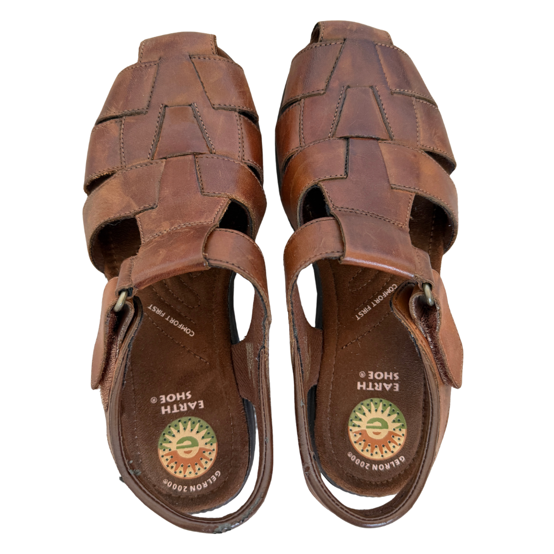 Earth Shoe Brown Leather Fisherman's Sandals | 8