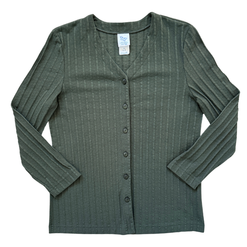 Vintage 1990s Weekenders Green Cotton Blend Cardigan | Small - Medium